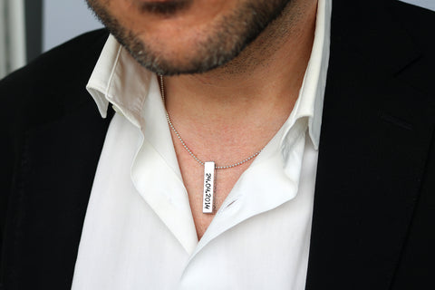 Herren Halskette Silber - personalisierte Herren Halskette - Herren personalisierte Halskette - JAEE Design