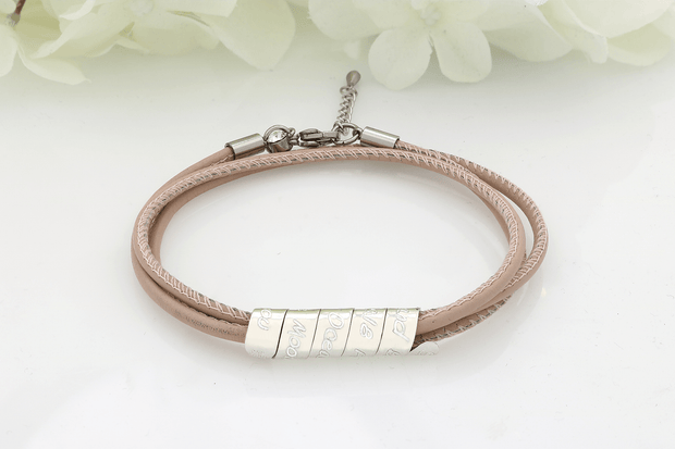 Leder Jubiläum Armband - Lederarmbänder für Frauen - Jubiläumsarmband Leder - Jubiläumsarmband - JAEE Namensschmuck