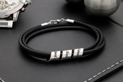 Personalisierte Paararmbänder - Partnerarmbänder aus Sterling Silber 925 und Leder