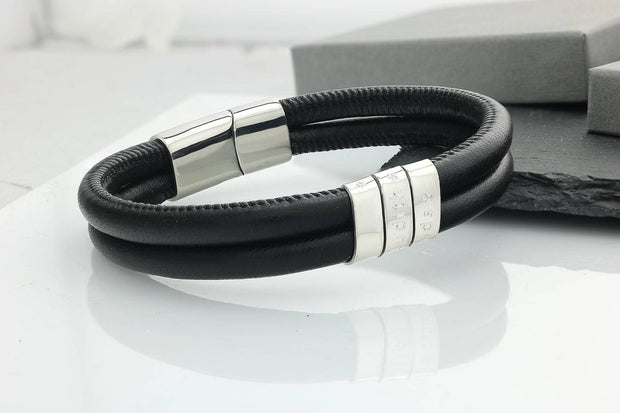 Jubiläum Geschenk für Ihm - Lederarmband mit Gravur - JAEE Namensschmuck