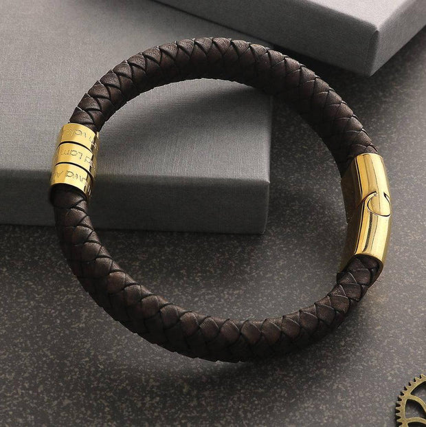 Herren Armband - Gravur Männerschmuck mit Textrolle - Gold Männerarmband mit Gravur - JAEE Namensschmuck