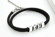 Personalisierte Paararmbänder - Partnerarmbänder aus Sterling Silber 925 und Leder