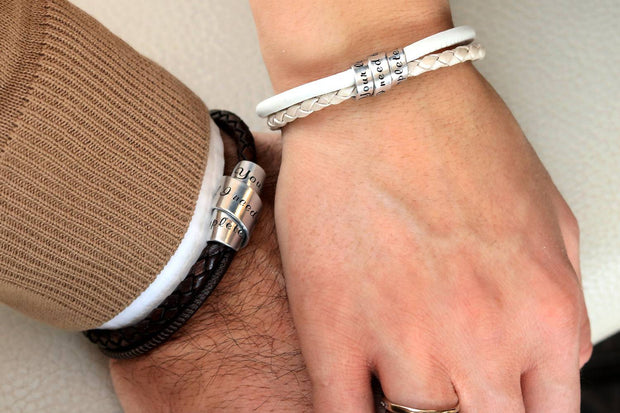 Paar Armbänder - Personalisierte  Partnerarmbänder - Partnerarmband mit Gravur - JAEE Namensschmuck