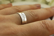 Gravierter Namensring -Ringstapel Namensring - Ring mit Namen -Gravierbarer Ring aus Sterling Silber - JAEE Namensschmuck