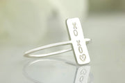 Personalisierter Bar Ring - Namensring  Bar - personalisierter Ring aus Sterlingsilber - JAEE Namensschmuck