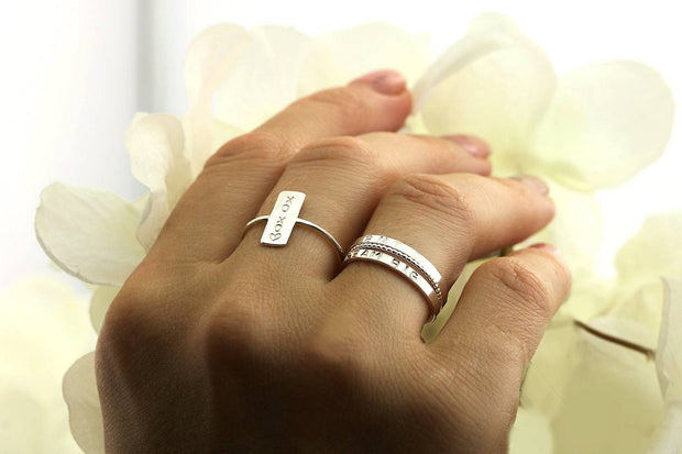 Personalisierter Bar Ring - Namensring  Bar - personalisierter Ring aus Sterlingsilber - JAEE Namensschmuck