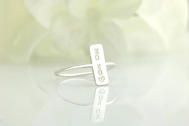 Personalisierter Bar Ring - Namensring  Bar - personalisierter Ring aus Sterlingsilber - JAEE Namensschmuck