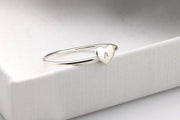 Herzinitialring aus Sterling Silber - Sterling Silber Initialenring - JAEE Namensschmuck