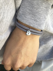 Segeltau Armband mit Herzanhänger – Personalisierte Gravur - JAEE Namensschmuck