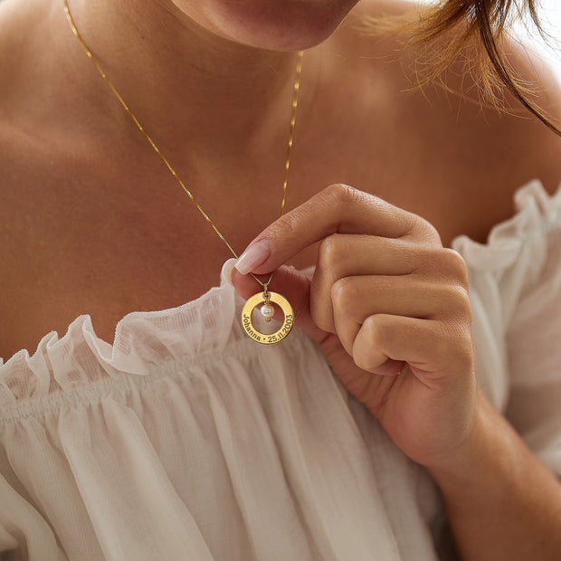 Perlen-Halskette | UNIO | mit persönlicher Gravur