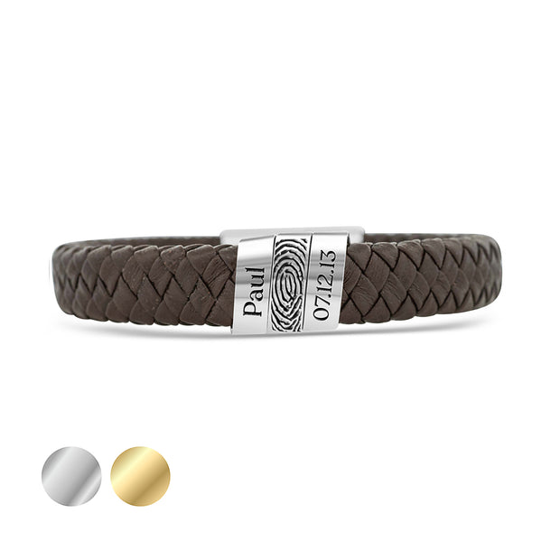Lederarmband | FOEDUS | mit Fingerabdruck-Gravur