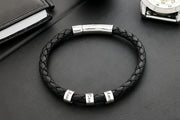 Geflochtenes Lederarmband | GENS | mit Namensgravur