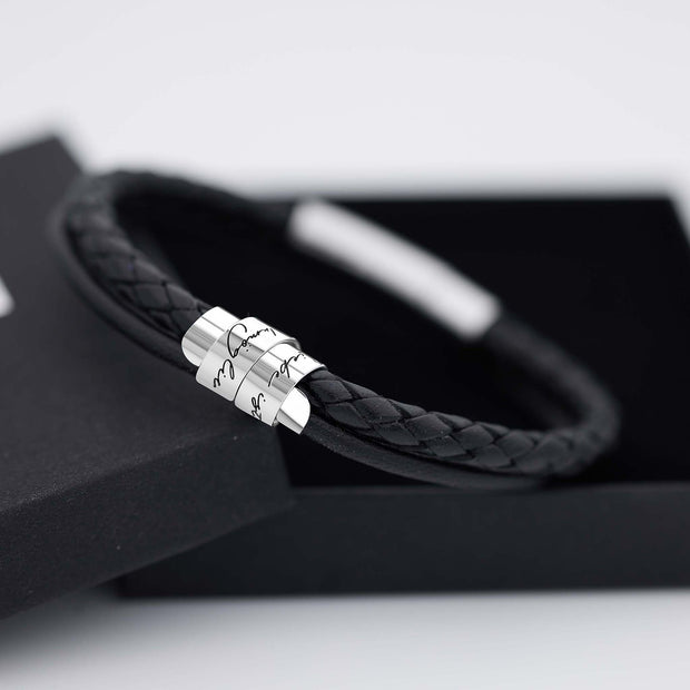 Herren Lederarmband | RELIQUIA | mit Handschrift-Gravur