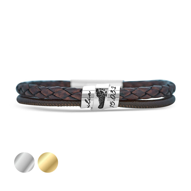 Vater Armband | PATRIMONIUM | mit Fußabdruck-Schriftrolle