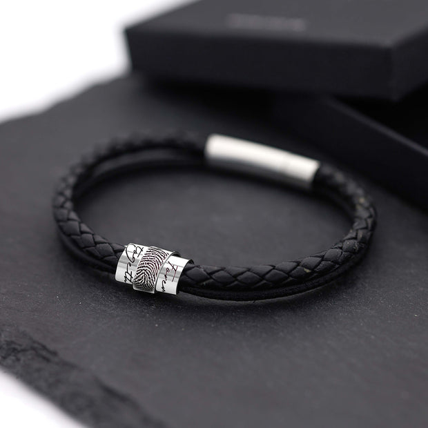 Herren Lederarmband | VINCULUM | mit Fingerabdruck