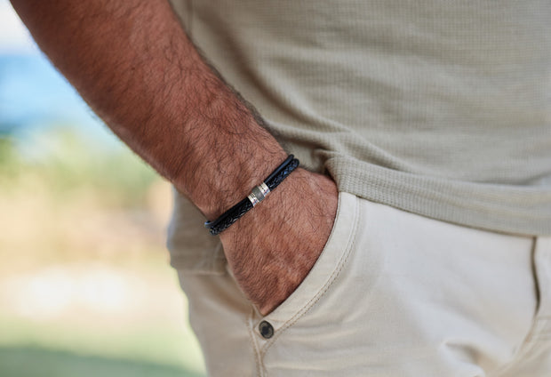 Herren Lederarmband | VINCULUM | mit Fingerabdruck
