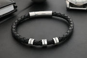 Geflochtenes Lederarmband | GENS | mit Namensgravur
