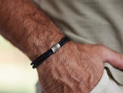 Herren Lederarmband | VINCULUM | mit Fingerabdruck