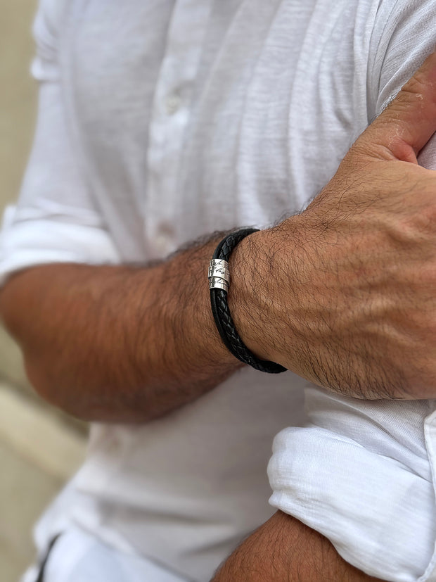 Herren Lederarmband | RELIQUIA | mit Handschrift-Gravur