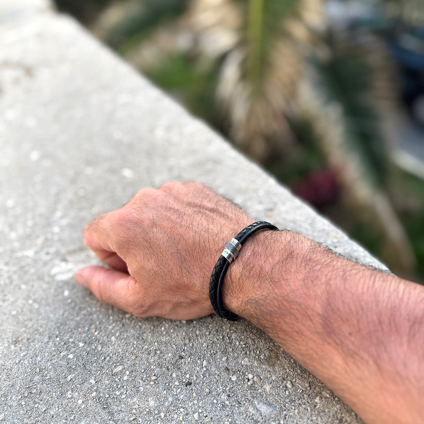 Herren Lederarmband | VINCULUM | mit Fingerabdruck