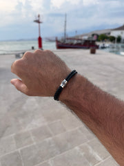 Herren Lederarmband | VINCULUM | mit Fingerabdruck