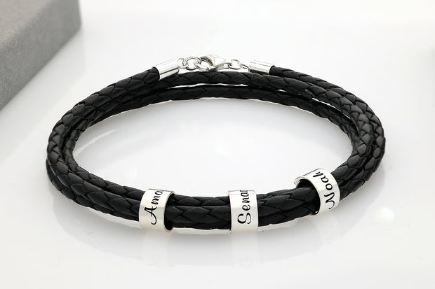 Leder-Armband für Männer | DONUM | mit Namensgravur