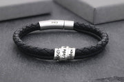 Herrenarmband Personalisiert - Lederarmband mit Gravur für Herren - JAEE Namensschmuck