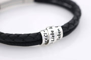 Herrenarmband Personalisiert - Lederarmband mit Gravur für Herren - JAEE Namensschmuck