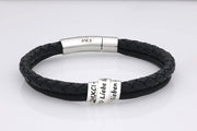 Herrenarmband Personalisiert - Lederarmband mit Gravur für Herren - JAEE Namensschmuck