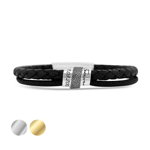 Herren Lederarmband | VINCULUM | mit Fingerabdruck