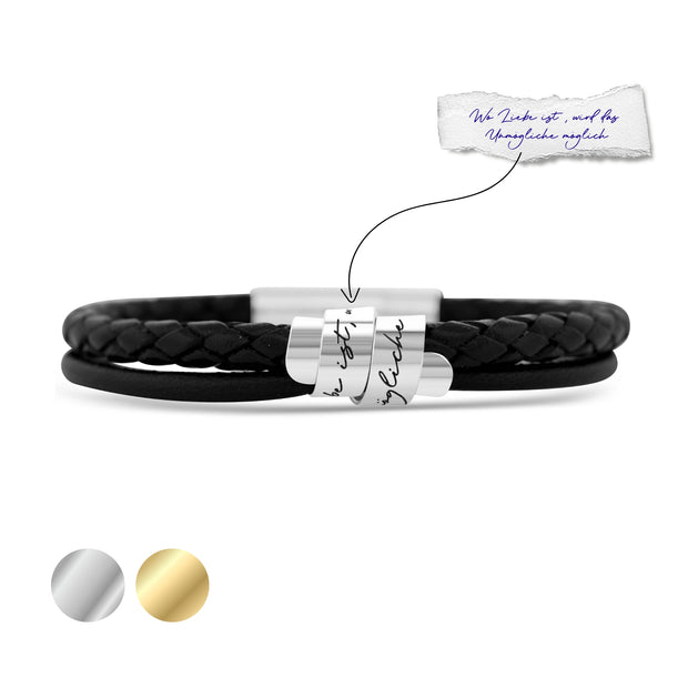 Herren Lederarmband | RELIQUIA | mit Handschrift-Gravur