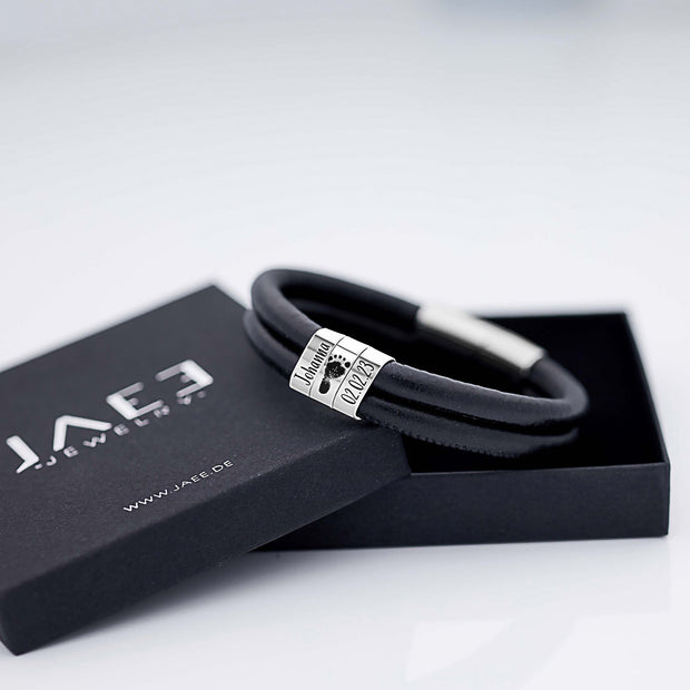 Vater Nappaleder Armband | IMPRESSIO | mit Fußabdruck