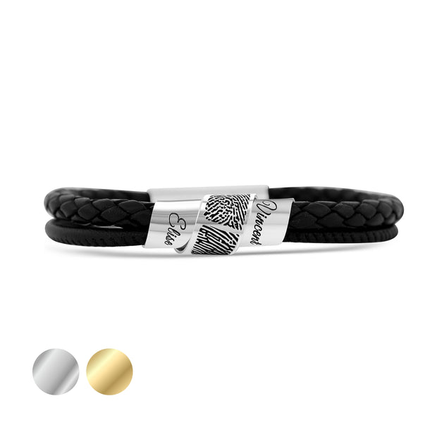 Herren Lederarmband | SANCTUM | mit Fingerabdruck
