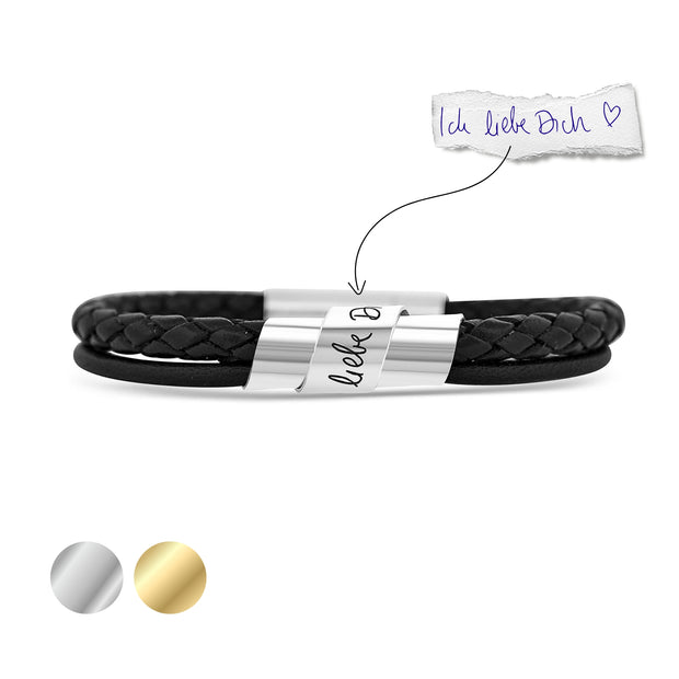 Herren Lederarmband | SCRIPTUM | mit Handschrift-Gravur