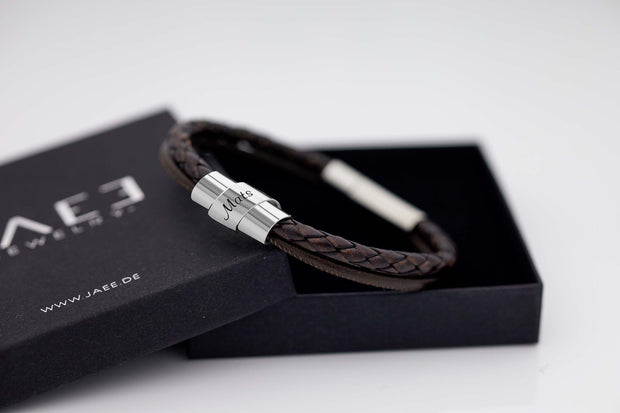 Herren Lederarmband | PROFESSIO | mit Bekenntnis-Gravur