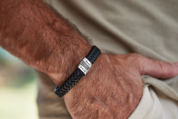 Lederarmband | FOEDUS | mit Fingerabdruck-Gravur