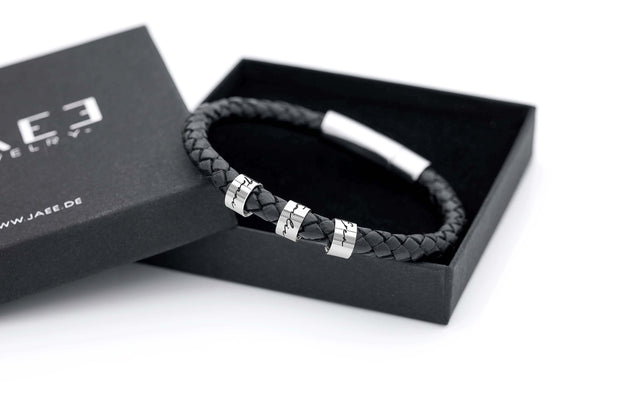 Geflochtenes Lederarmband | GENS | mit Namensgravur