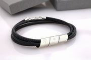 Männer personalisierte Armband - Männer Lederarmband mit Silber 925 Schriftrolle - JAEE Namensschmuck