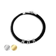 Lederarmband für Väter | MIRACULUM | mit Baby-Fußabdruck