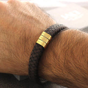 Herren Armband - Gravur Männerschmuck mit Textrolle - Gold Männerarmband mit Gravur - JAEE Namensschmuck