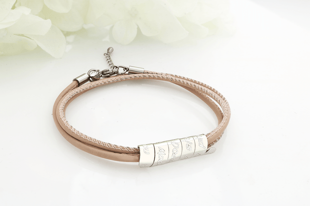 Leder Jubiläum Armband - Lederarmbänder für Frauen - Jubiläumsarmband Leder - Jubiläumsarmband - JAEE Namensschmuck