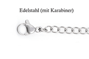 Ersatzkette aus Leder mit Silber 925 oder Edelstahl Endkappen und Karabinerverschluss, ohne Anhänger - JAEE Namensschmuck