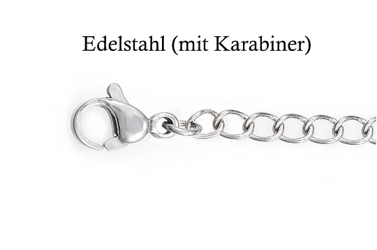 Ersatzkette aus Leder mit Silber 925 oder Edelstahl Endkappen und Karabinerverschluss, ohne Anhänger - JAEE Namensschmuck