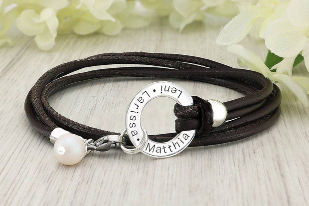 Armband mit Gravur - personalisierte Lederarmband - graviertes armband - Lederarmband mit gravur - JAEE Namensschmuck