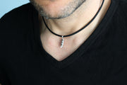 Personalisierte Lederkette - Silberkette für Männer - personalisiertes Geschenk für den Vater - JAEE Design