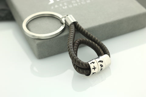 Schlüsselanhänger aus Nappaleder - Sterling Silber Schlüsselanhänger - JAEE Design