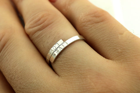 Ringstapel Namensring - Ring mit Namen - Offener Initial Ring - Personalisierbarer - Namensring - JAEE Design