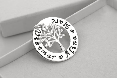 Lebensbaum Kette - Familie Halskette - Baum des Lebens Halskette - personalisierte Halskette