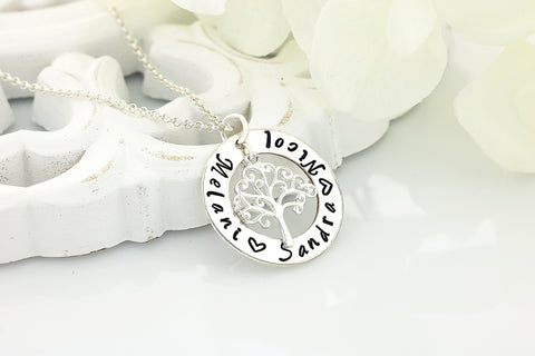 Baum des Lebens Halskette - Familie Halskette - Namenskette - Personalisierte Familie Halskette - JAEE Design