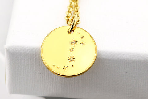 Sternzeichen Halskette - Halskette mit individueller Gravur - Sternzeichen kette - Kette mit Gravur